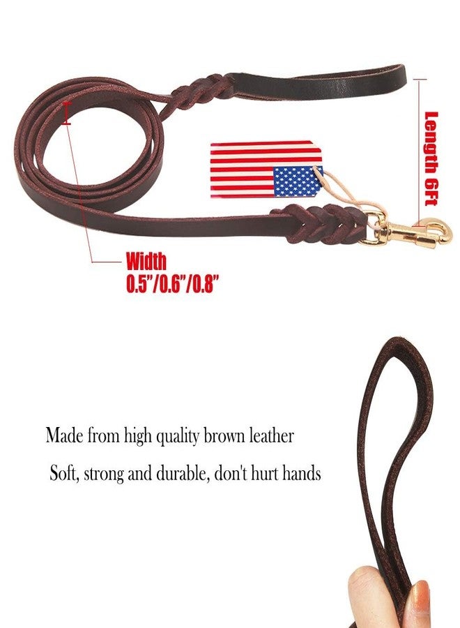 Highland Farms Select Premier 6 Foot Dog Leather Training Leash, Waist Braided Lease Leads, Made from Leather, Great Option for Large Medium Hunting Dogs or General Obedience in the Backyard - Image 2